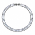 Pulseira Bracelete Prata Com Pedra Zircônia Noiva Debutante