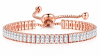Pulseira Bracelete Dourada Rosê Com Zircônia Noiva Debutante