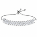 Pulseira Bracelete Prata Com Zircônia Noiva Debutante Festa