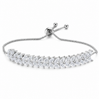 Pulseira Bracelete Prata Com Zircônia Noiva Debutante Festa