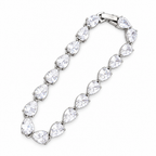 Pulseira Bracelete Prata Pedra Zircônia Noiva Debutante Gota