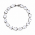 Pulseira Bracelete Prata Pedra Zircônia Noiva Debutante Gota