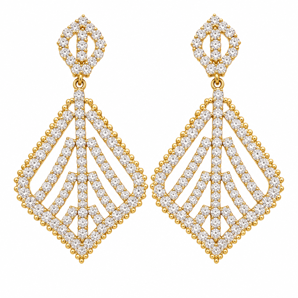 Brinco De Strass Noiva Dourado Pendurado Festa Debutante