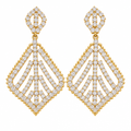Brinco De Strass Noiva Dourado Pendurado Festa Debutante