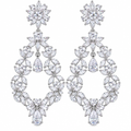 Brinco Noiva Zirconia Pendurado Prata Festa Debutante Luxo