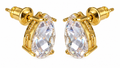 Brinco Zirconia Gota Dourado Dama Daminha F. Ouro Luxo