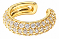Piercing De Argola Falso Fake Dourado Pedra Zirconia F. Ouro