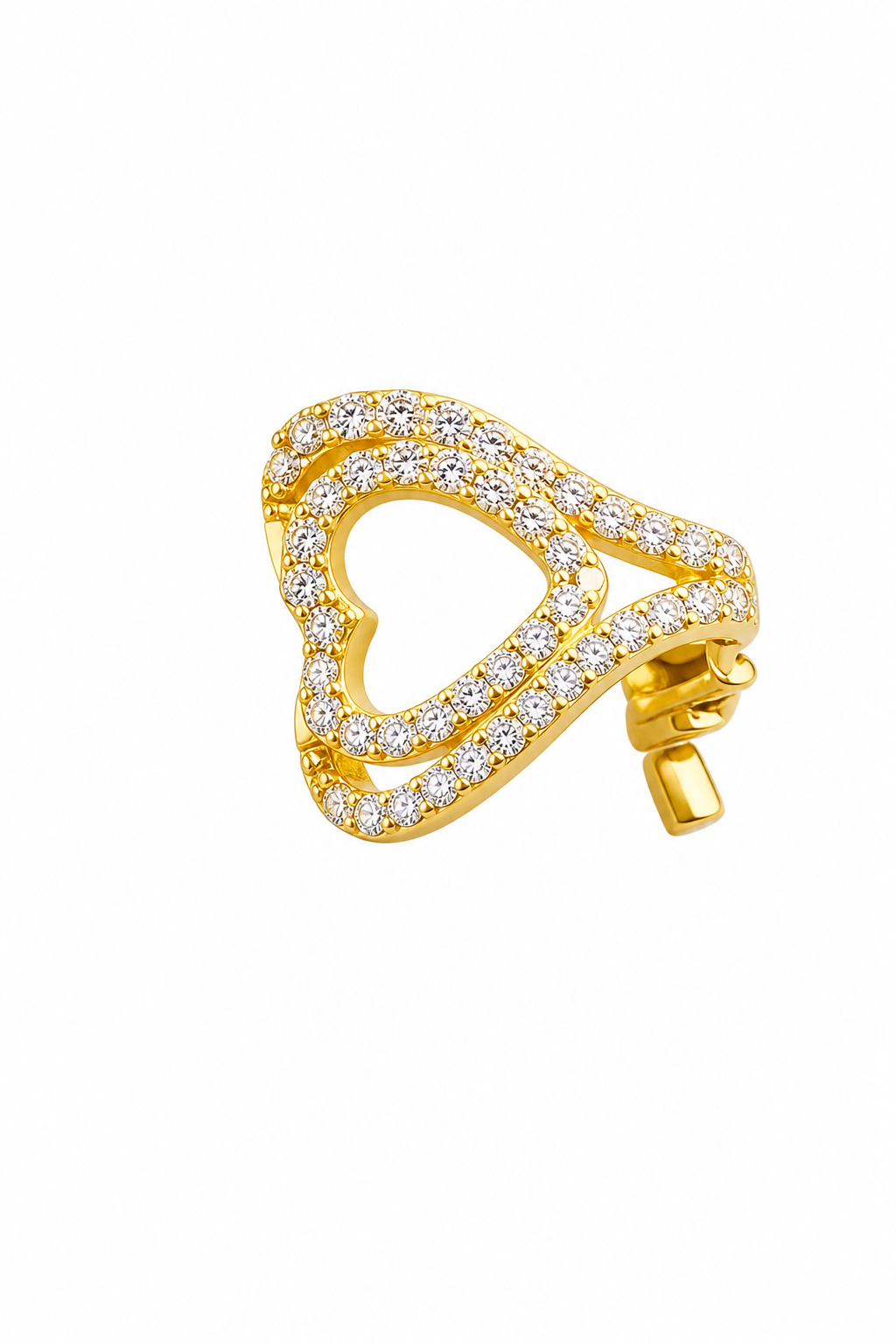 Piercing De Argola Falso Fake Cruz Pedra Zirconia Folheado