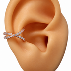 Piercing Argola Falso Fake Dourado Prata Pedra Zirconia