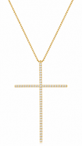 Colar Cruz Crucifixo Grande Pedra Zirconia Dourado Ou Prata