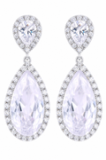 Brinco Noiva Pedra Zirconia Prata Festa Gota Luxo Debutante