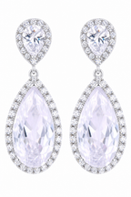 Brinco Noiva Pedra Zirconia Prata Festa Gota Luxo Debutante