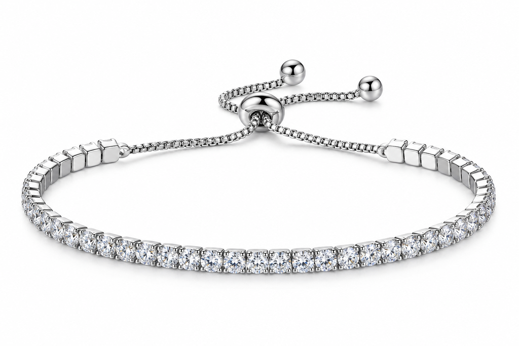 Pulseira Bracelete riviera Prata Com Pedra Zircônia Noiva Debutante