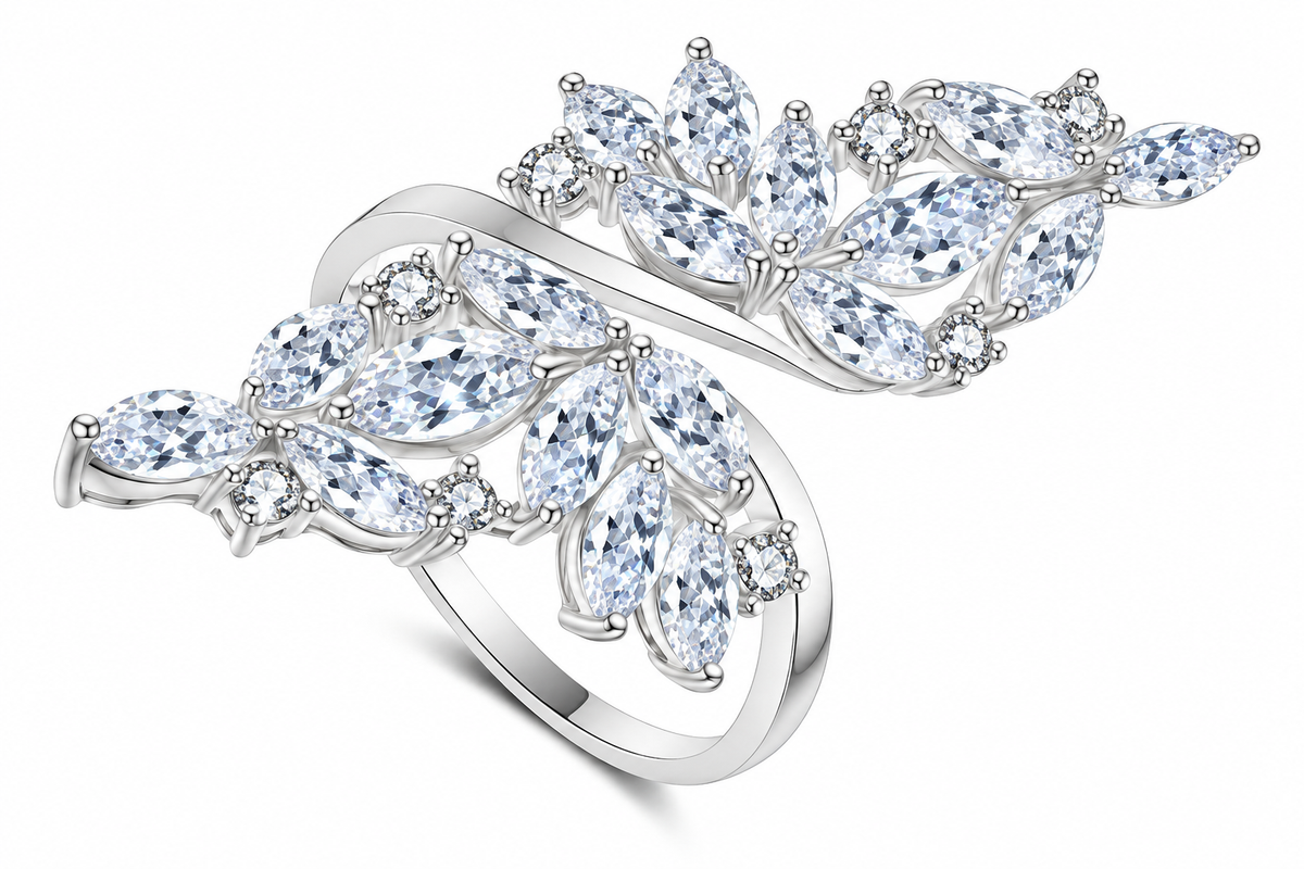 Anel Noiva Pedra Zirconia Festa Prata Ou Dourado Casamento