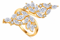 Anel Noiva Pedra Zirconia Festa Prata Ou Dourado Casamento