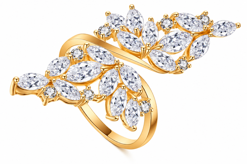 Anel Noiva Pedra Zirconia Festa Prata Ou Dourado Casamento