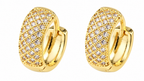 Brinco Argola Pedra Zircônia Dourado Folheado Ouro 18k 6 Mm