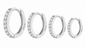Piercing Cartilagem Brinco Argola Prata Pedra Zirconia 8 Mm