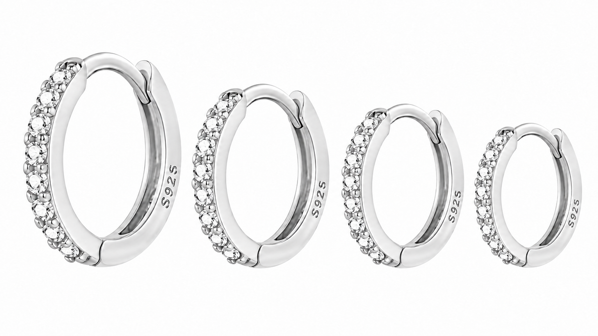 Piercing Cartilagem Brinco Argola Prata Pedra Zirconia 8 Mm