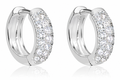 Brinco Argola Pedra Zirconia Prata Pequeno 8 Mm