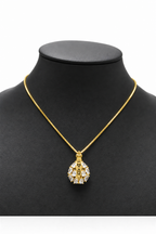Colar Ns Aparecida Pedra Zirconia Semijoia Folheado Ouro 18k
