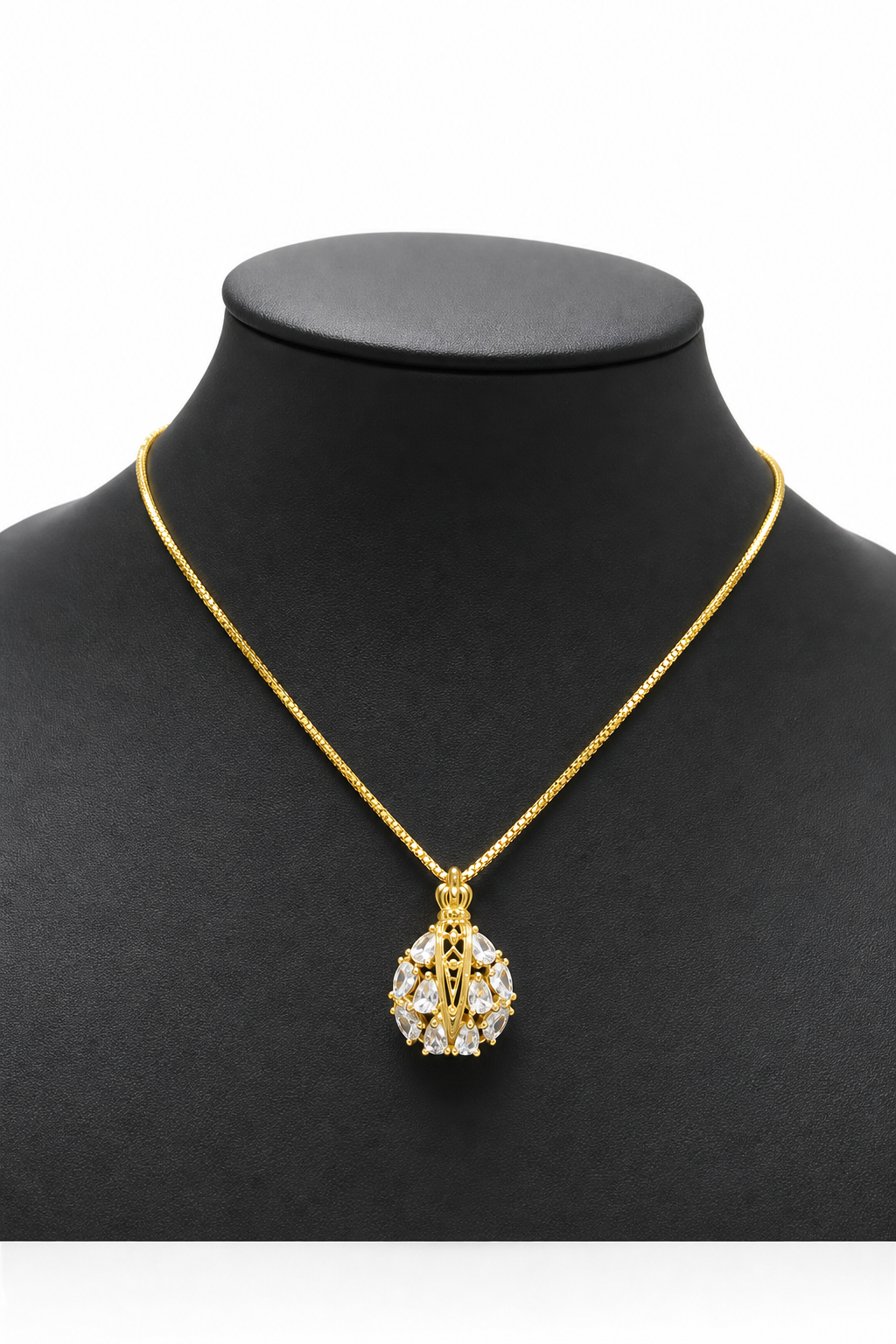 Colar Ns Aparecida Pedra Zirconia Semijoia Folheado Ouro 18k