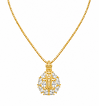 Colar Ns Aparecida Pedra Zirconia Semijoia Folheado Ouro 18k