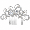 Arranjo Enfeite Cabelo Noiva Strass Perola Prata Debutante