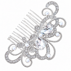 Arranjo Enfeite Cabelo Noiva Strass Perola Prata Debutante