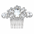 Arranjo Enfeite Cabelo Noiva Strass Cristal Prata Debutante
