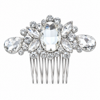Arranjo Enfeite Cabelo Noiva Strass Cristal Prata Debutante