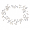Tiara Arranjo Cabelo Noiva Pérola Fio Strass Dourado Prata - 50 cm