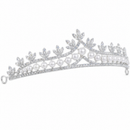 Coroa Tiara Arranjo Cabelo Noiva Strass Pérola Strass Luxo