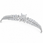 Coroa Tiara Cabelo Noiva Prata Zirconia Debutante Daminha