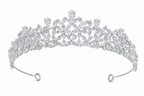 Coroa Tiara Porta Coque Cabelo Noiva Prata Pedra Zirconia