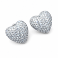 Brinco Noiva Festa Coração Pedra Zirconia  Folheado Ouro 18k