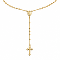 Colar Terço Noiva Dourado Perola Delicado Folheado A Ouro 18