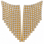 Brinco Ear Cuff Franja Noiva Pedra Zirconia Dourado Festa