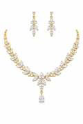 Colar E Brinco Noiva Zircônia Dourado Festa Debutante Luxo