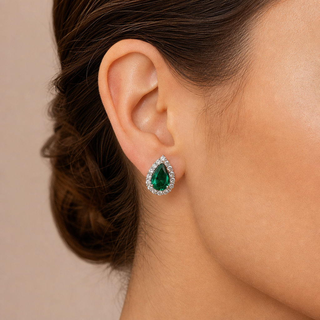 Brinco Pedra Zirconia Prata Gota Debutante Azul Claro Festa
