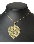 Colar Folha Arabesco Renda Folheado A Ouro 18k Semi Joia