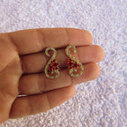 Brinco Dourado Noiva Pedra Zirconia Verde Azul Preto Festa