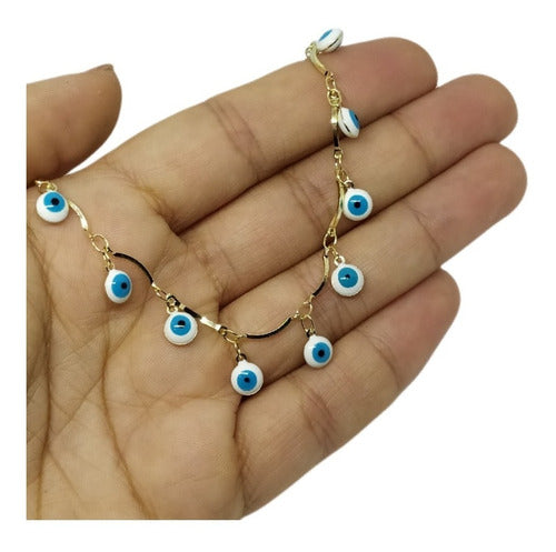 Colar Chocker Olho Grego Folheado A Ouro 18k Semi Joia