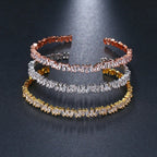 Pulseira Bracelete Prata Ou Dourada Zircônia Noiva Debutante