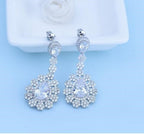 Brinco Noiva Pedra Zirconia Prata Festa Debutante Luxo