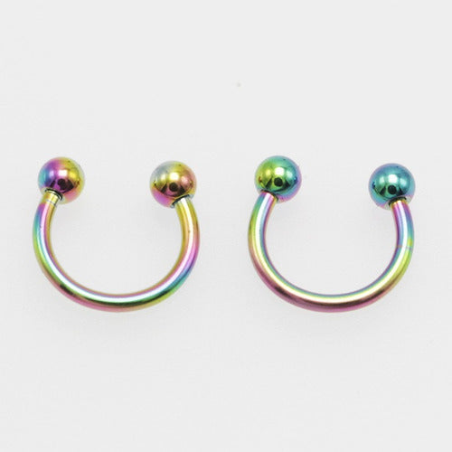 Piercing Septo Ferradura Nariz Cartilagem Preto Prata Ouro