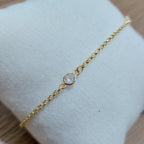 Pulseira Pedra Zirconia Folheada A Ouro 18k Dourada