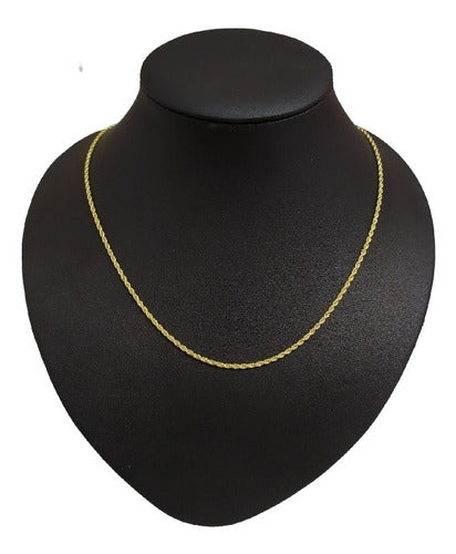 Colar Modelo Corda F. Ouro 18k Dourado Semi Joia 50 Cm