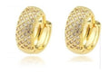 Brinco Argola Pedra Zircônia Dourado Folheado Ouro 18k 6 Mm