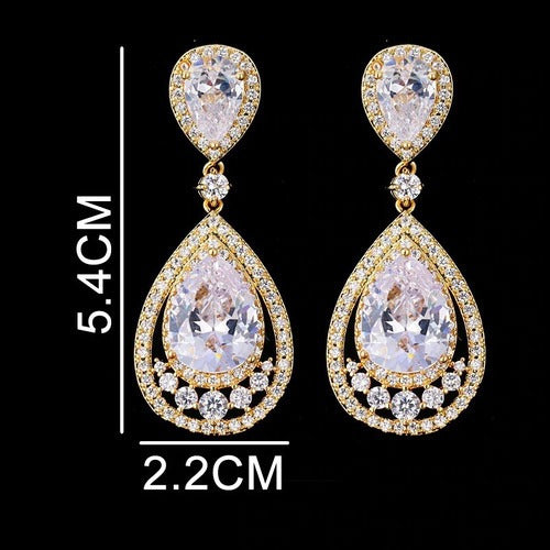 Brinco Noiva Pedra Zirconia Prata Gota Debutante Grande